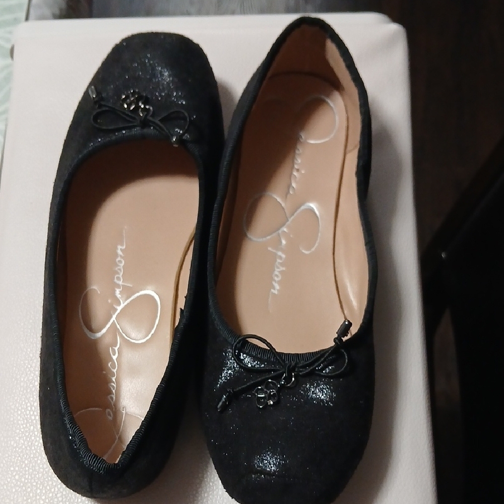 Jessica Simpson Black Ballet Flats with Bow